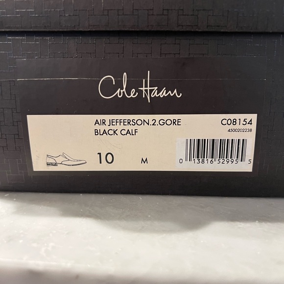 COLE HAAN *Nike Air* Jefferson.2.Gore Black Leather Slip-On Dress Shoes Men 10 M - Picture 2 of 8